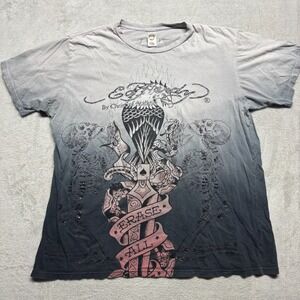 VTG Y2K Ed Hardy Christian Audigier Dagger Eagle Thin T-Shirt Mens XXL USA‎ Made